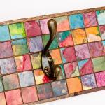 Wall Coat Rack Mosaic Handmade Paper Reclaimed..