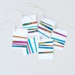 Gift Tag Handmade Paper Colorful Striped Set