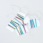 Gift Tag Handmade Paper Colorful Striped Set