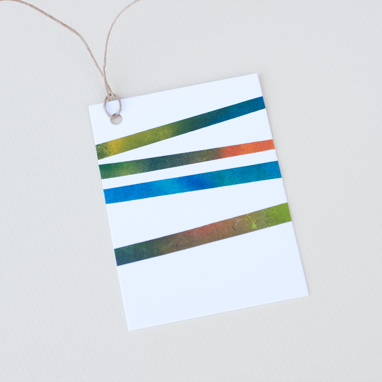 Gift Tag Handmade Paper Colorful Striped Set on Luulla